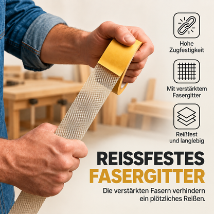 Lochfrei Montageband mit reißfestem Fasergitter in der Hand, verstärkte Fasern