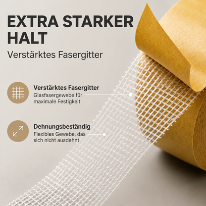 Extra starker Halt: verstärktes Fasergitter aus Glasfasergewebe, Nahaufnahme der Rolle